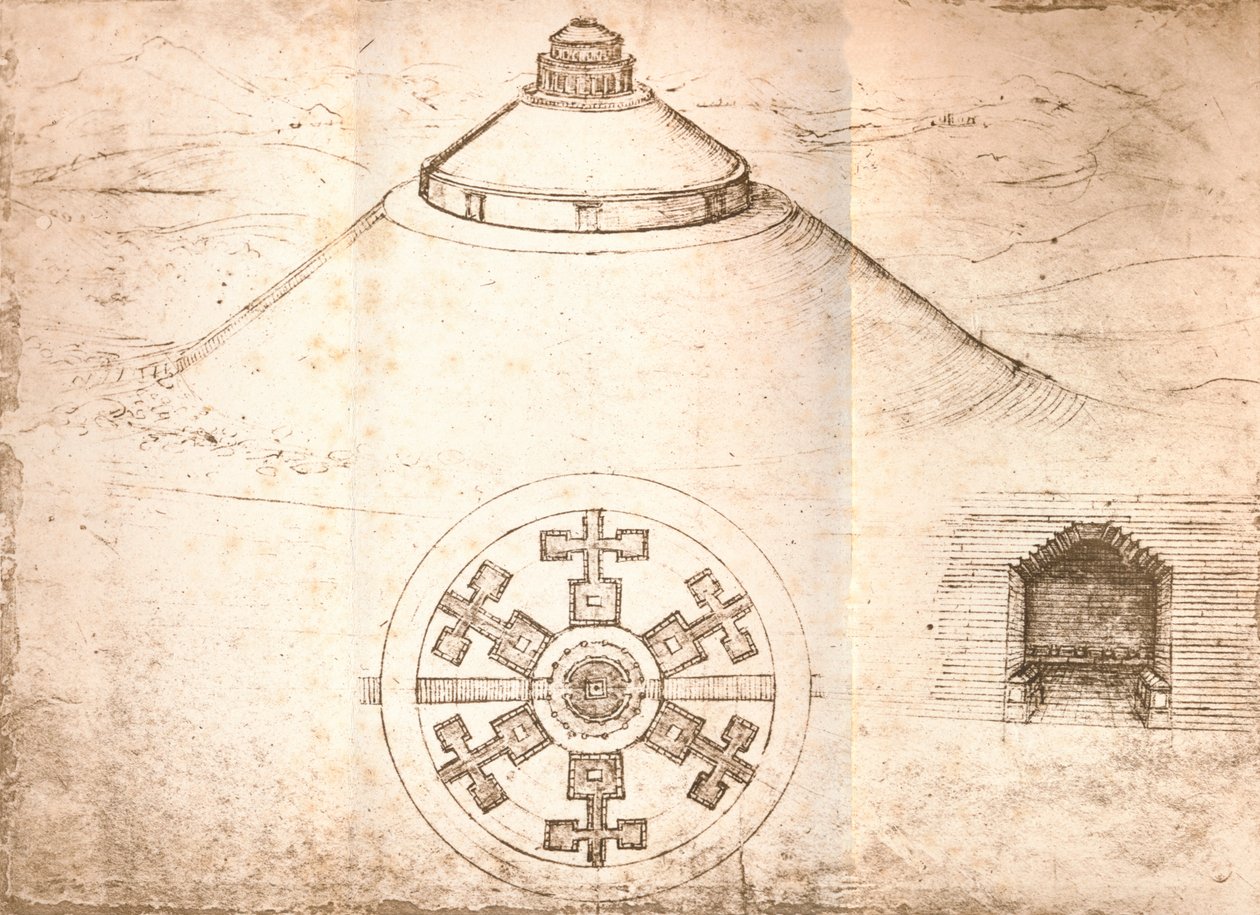 Tervezés egy mauzóleumhoz, c1472-c1519 1883 alkotó: Leonardo da Vinci