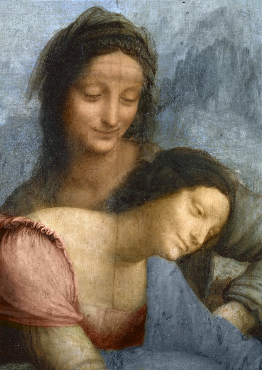 A Szűz és a Szent Anna részlete a Szűz és a gyermek Szent Annával című filmből, 1510 körül (olaj, tábla) alkotó: Leonardo da Vinci
