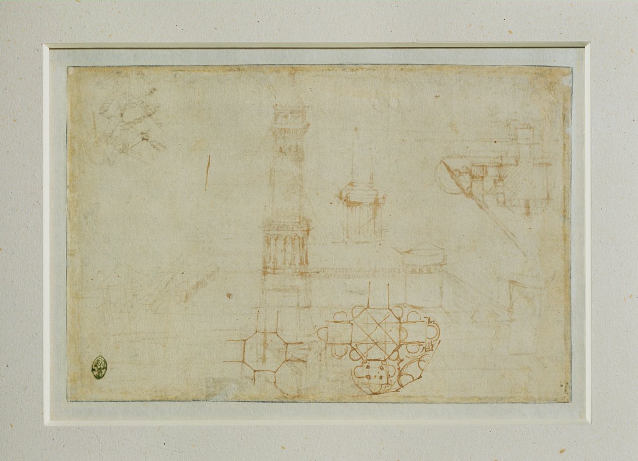 Két tanulmány egy központi alaprajzú épületről ... alkotó: Leonardo da Vinci