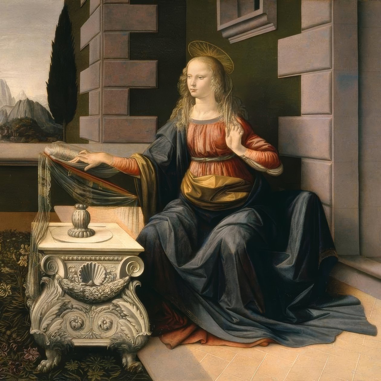 Az Angyali üdvözlet alkotó: Leonardo da Vinci