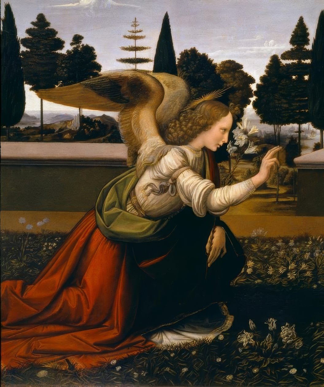 Az Angyali üdvözlet alkotó: Leonardo da Vinci