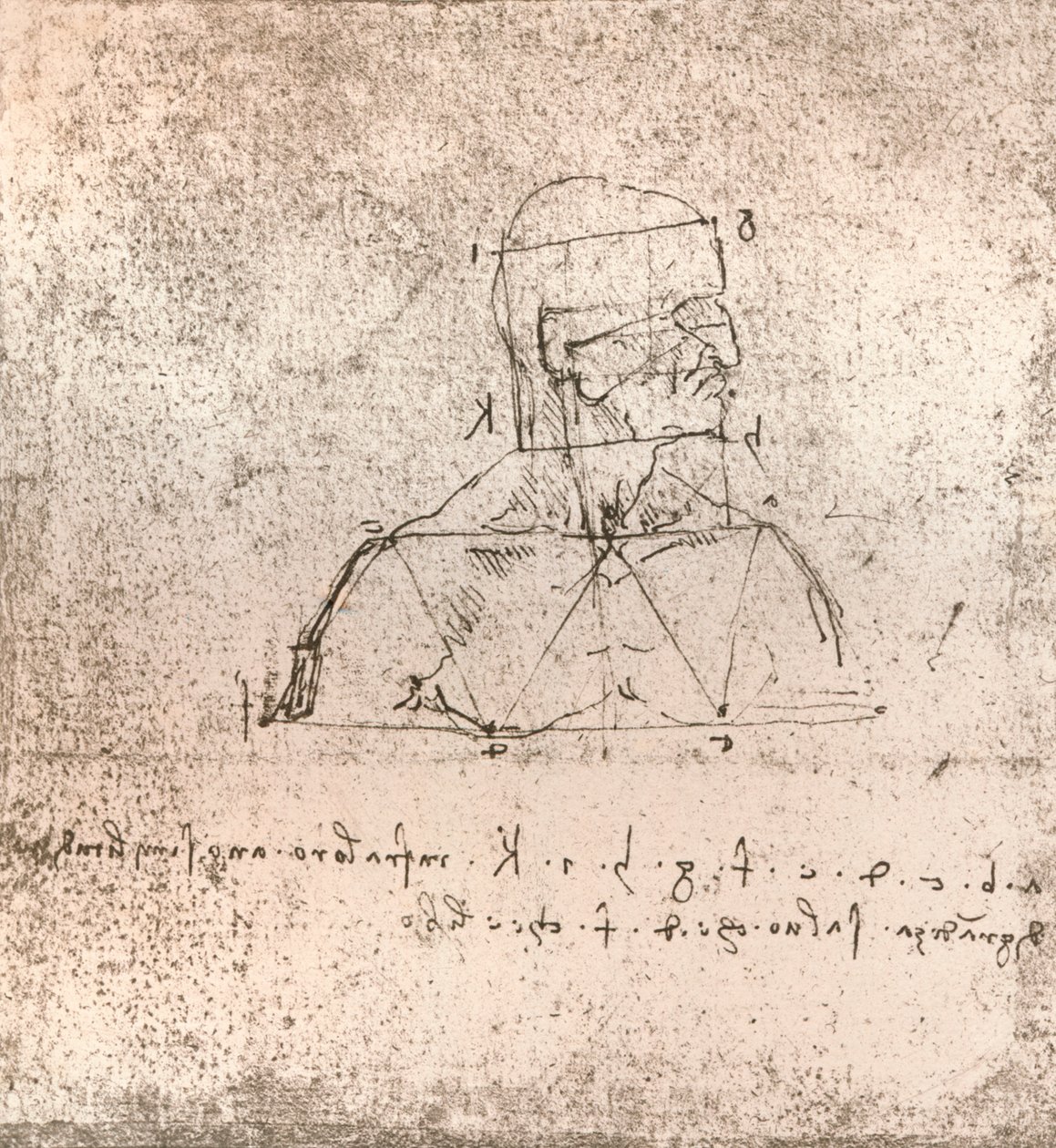 Az emberi alak arányainak elméletét illusztráló rajz, c1472-c1519 1883 alkotó: Leonardo da Vinci