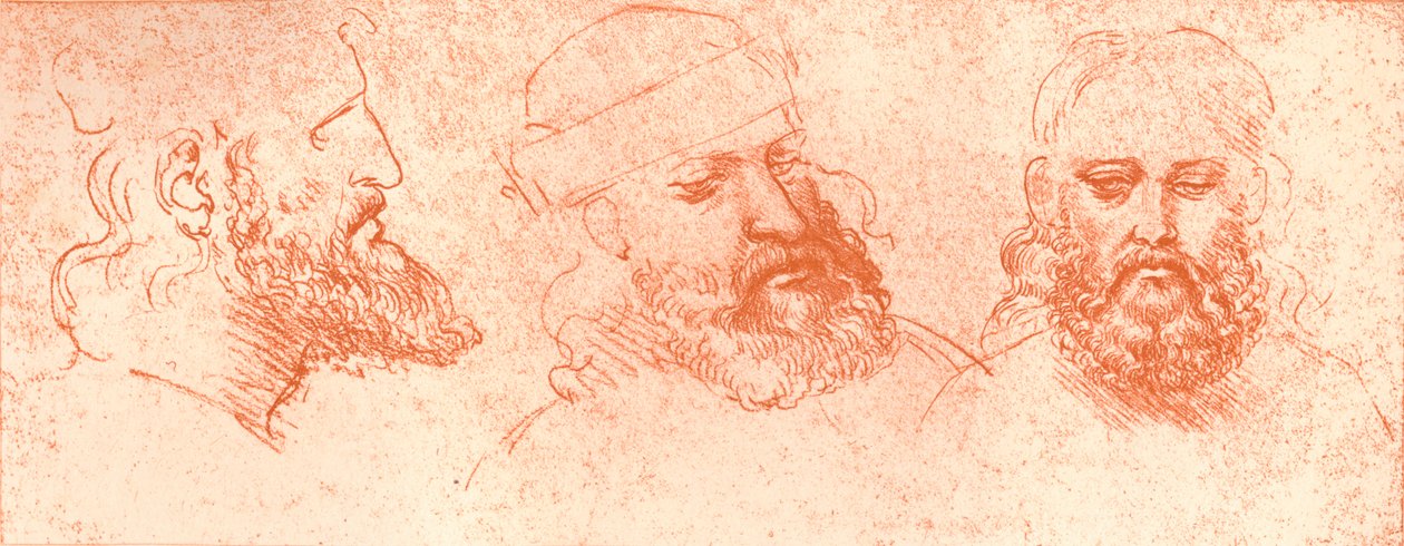 Keleti fejek rajza, vörös krétával, c1472-c1519 1883 alkotó: Leonardo da Vinci