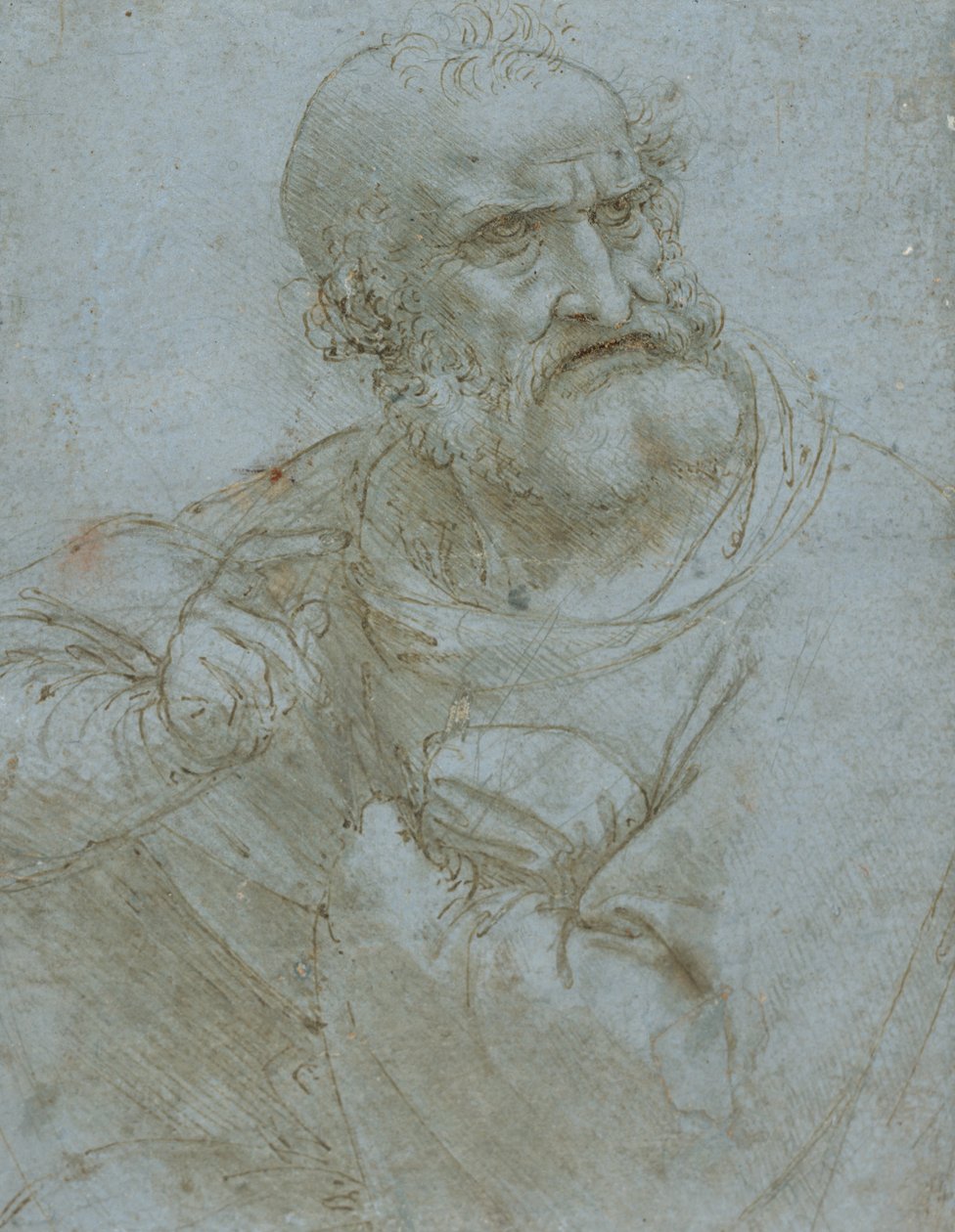 Egy apostol figurája, 1495 körül (toll, tinta és fémhegy papíron) alkotó: Leonardo da Vinci