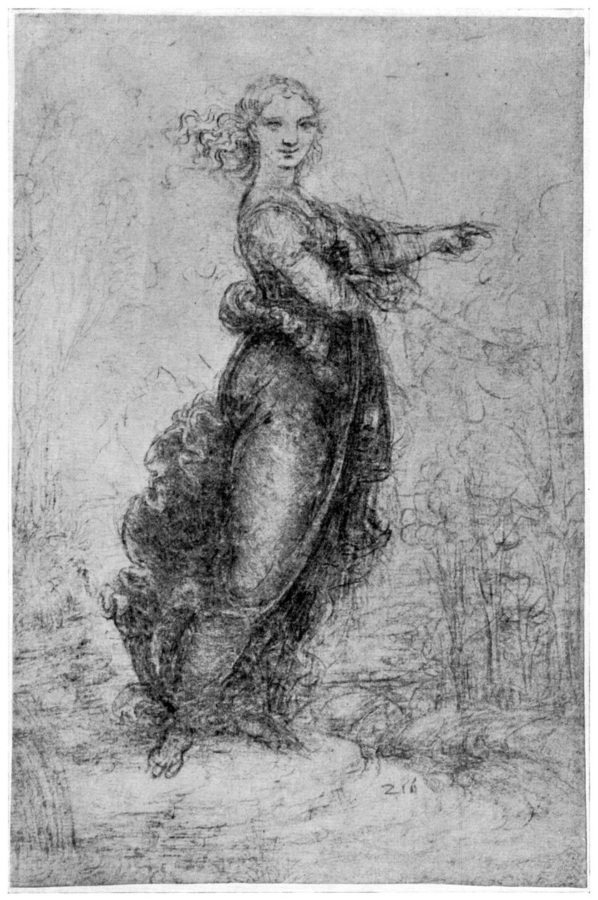 Lebegő női alak, 15. század vége vagy 16. század eleje 1954. alkotó: Leonardo da Vinci