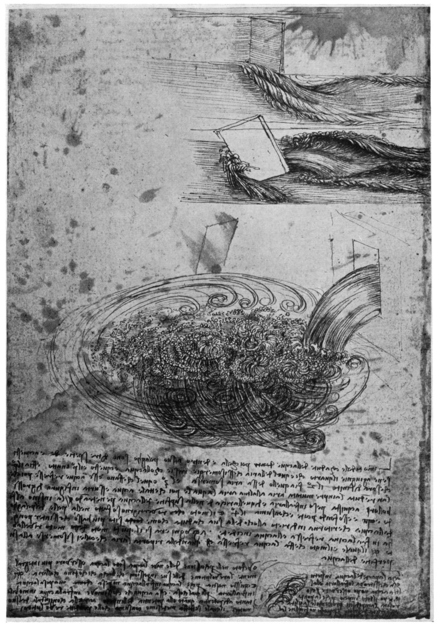 Örvények áramlása egy vízesésben, 1509-1511, 1954. alkotó: Leonardo da Vinci
