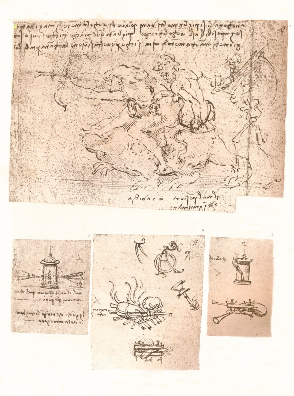 Négy rajz allegorikus ábrázolásokról, c1472-c1519 1883 alkotó: Leonardo da Vinci