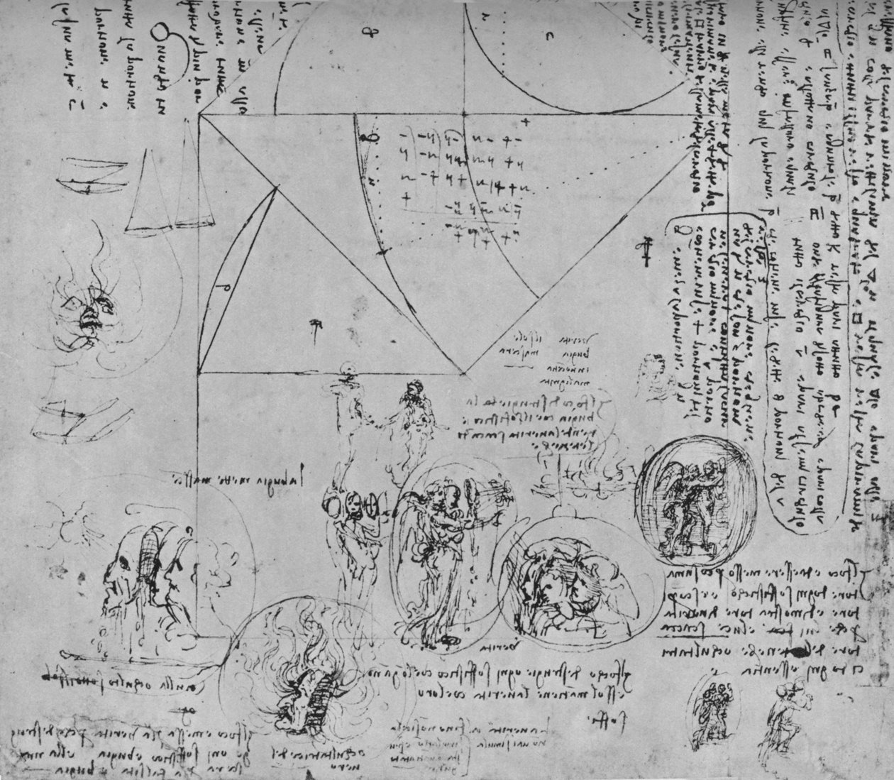 Geometriai alakzatok és minták allegorikus ábrázolásokhoz, c1480 1945 alkotó: Leonardo da Vinci
