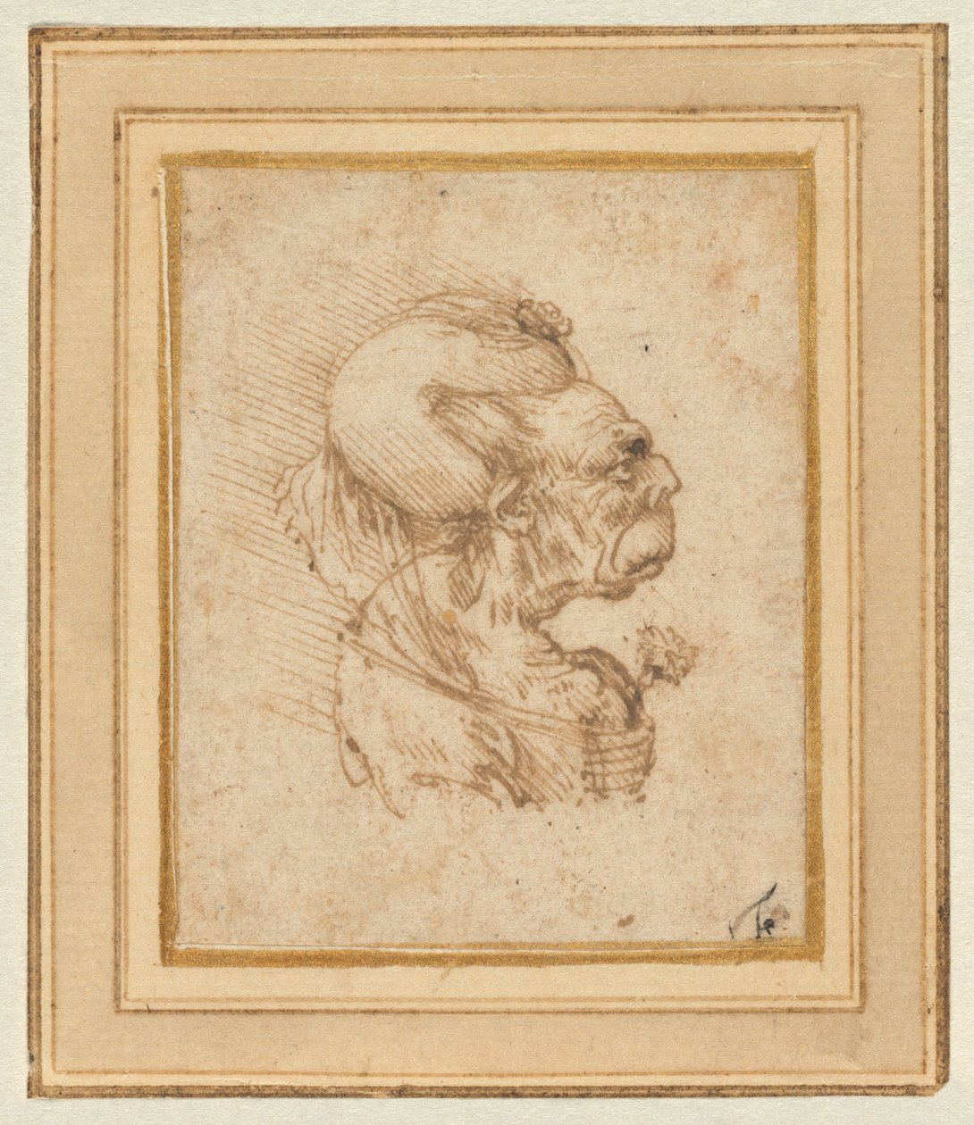 Egy idős asszony groteszk feje alkotó: Leonardo da Vinci