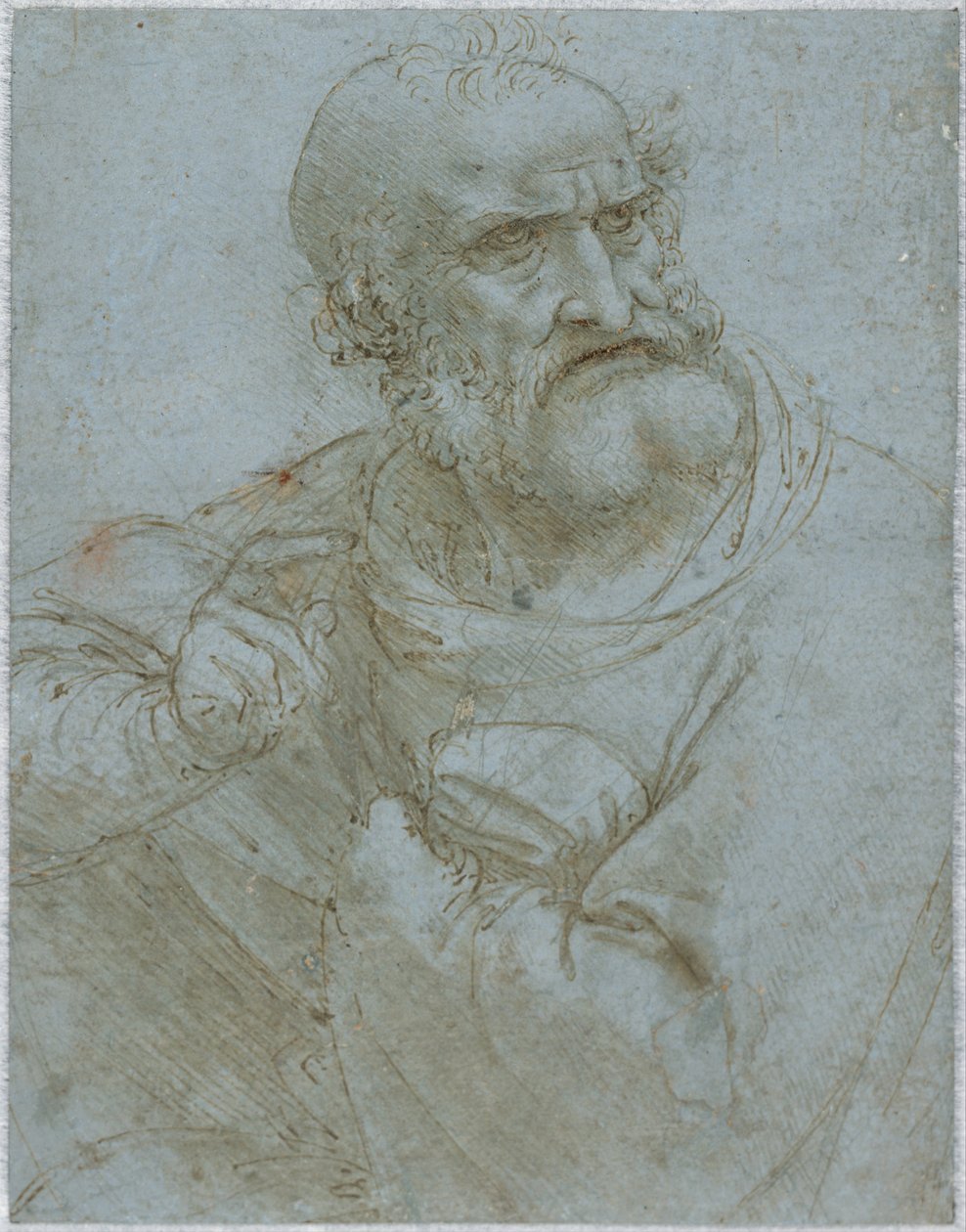 Egy apostol félalakos alakja, 1493-1495 alkotó: Leonardo da Vinci