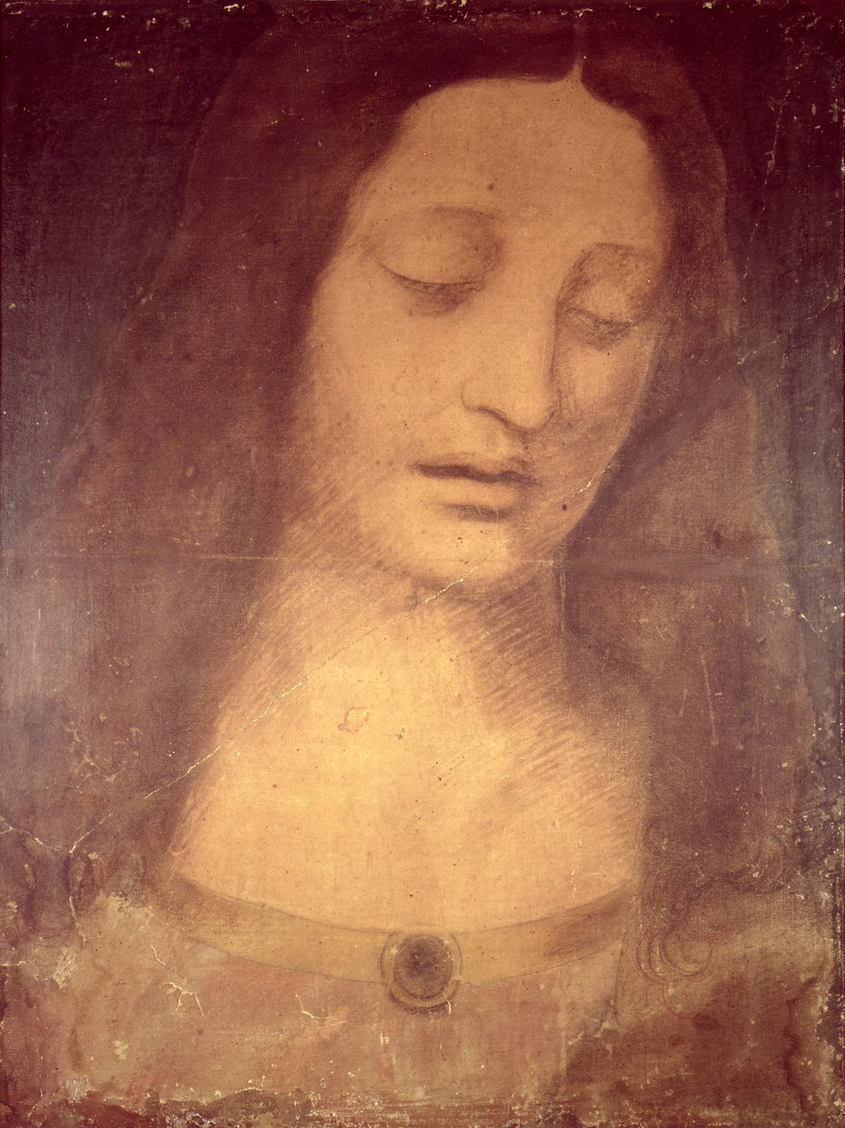 Krisztus feje (ceruza és mosás) alkotó: Leonardo da Vinci