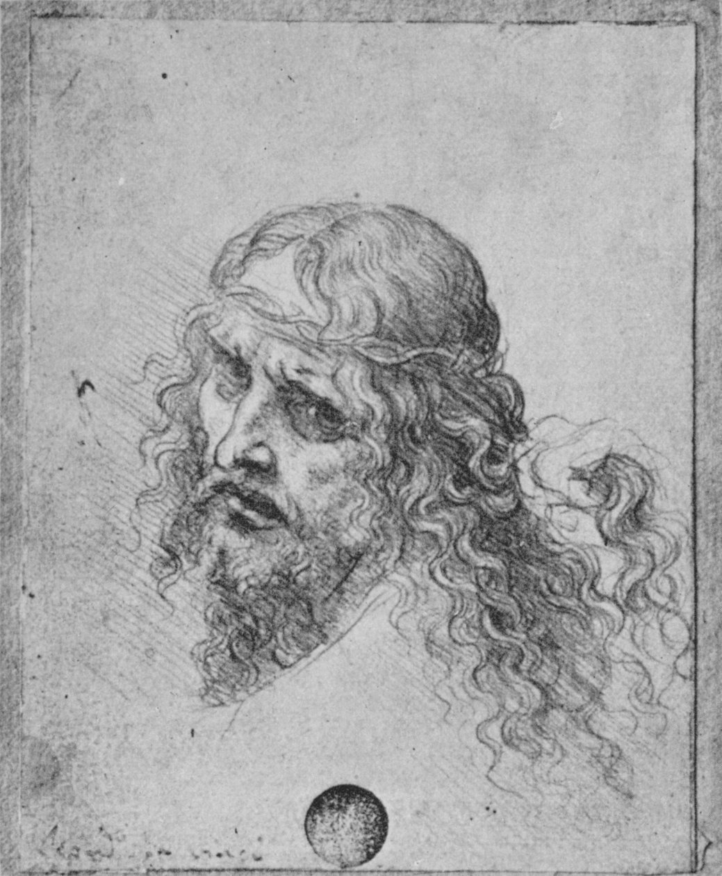 Krisztus feje, c1480 1945 alkotó: Leonardo da Vinci