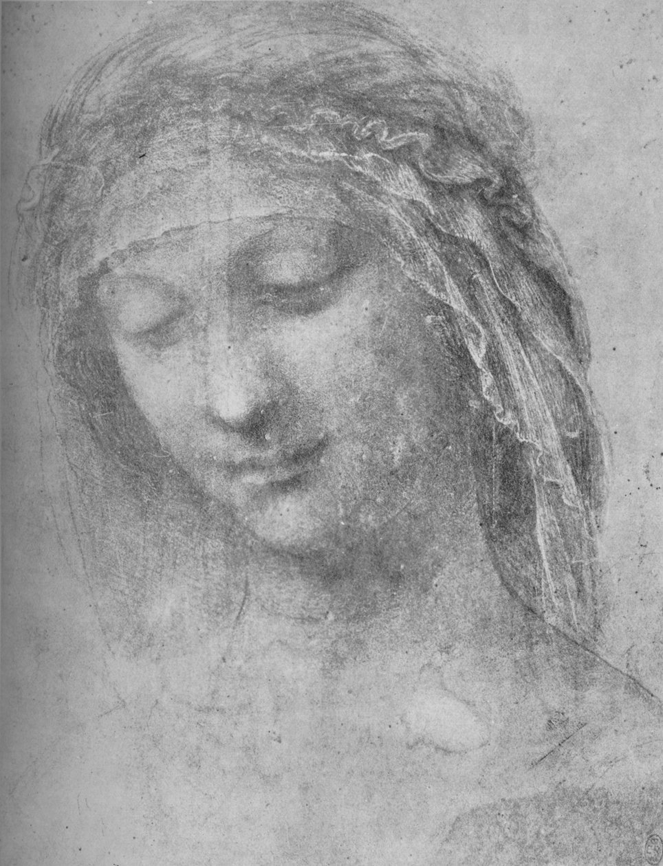 Egy nő feje háromnegyed balra, c1480 1945 alkotó: Leonardo da Vinci