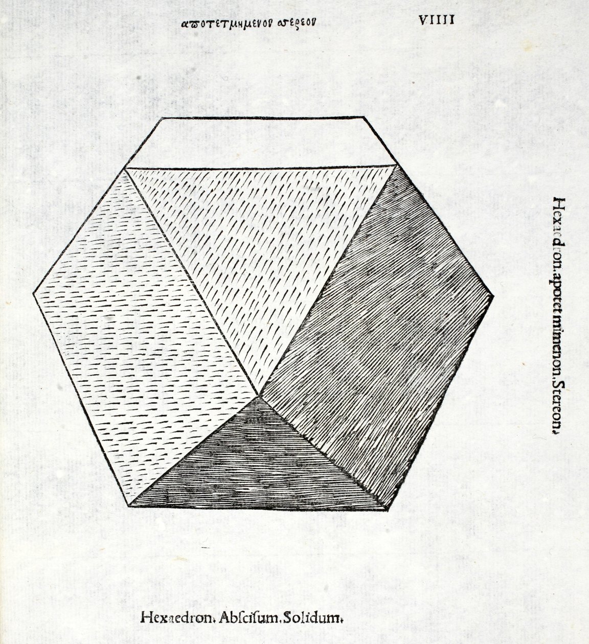 Szilárd Hexaedron, Luca Pacioli (kb. 1445-1517) „Isteni arány” illusztrációja, eredetileg pub. Velence, 1509 alkotó: Leonardo da Vinci