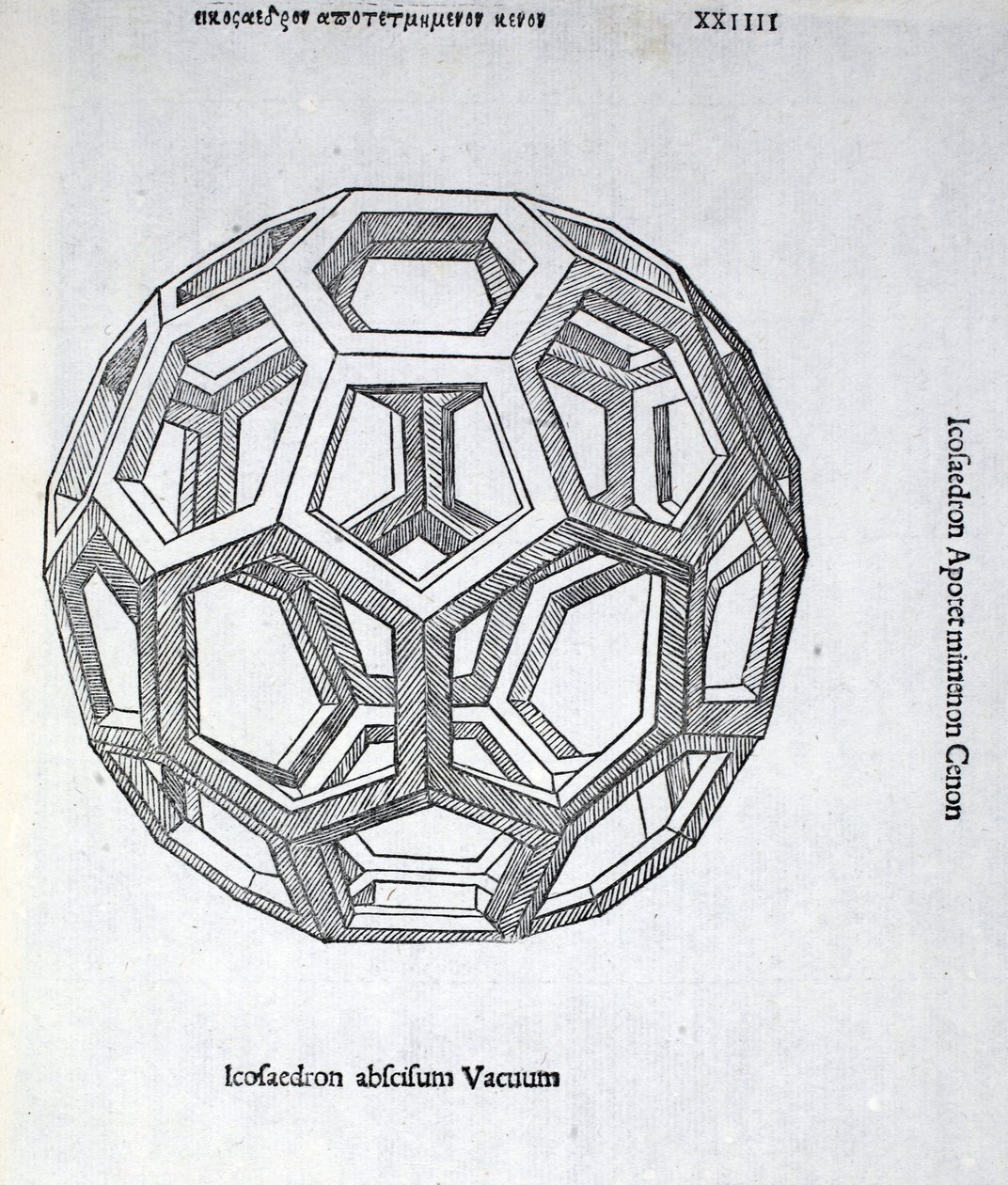 Az üres Icosaedron, Luca Pacioli (kb. 1445-1517) „Isteni arány” illusztrációja, eredetileg pub. Velence, 1509 alkotó: Leonardo da Vinci