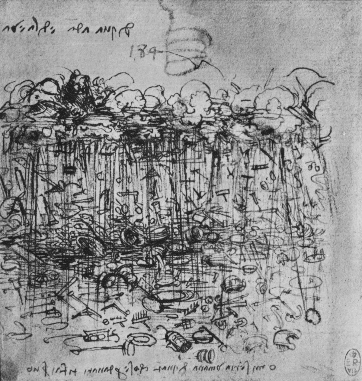 A felhőkből eső földre eső eszközök, c1480 1945 alkotó: Leonardo da Vinci