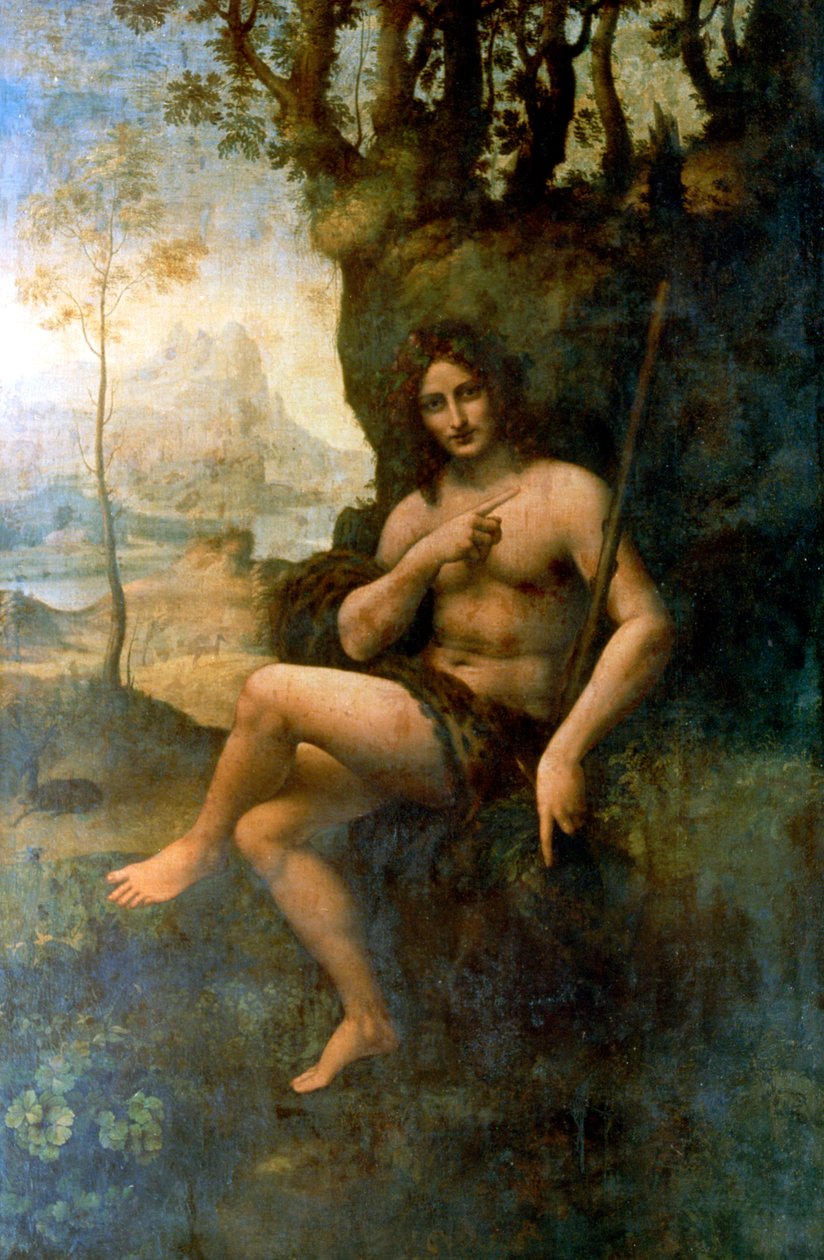 Keresztelő János, Bacchus attribútumaival, 1513-1516. alkotó: Leonardo da Vinci