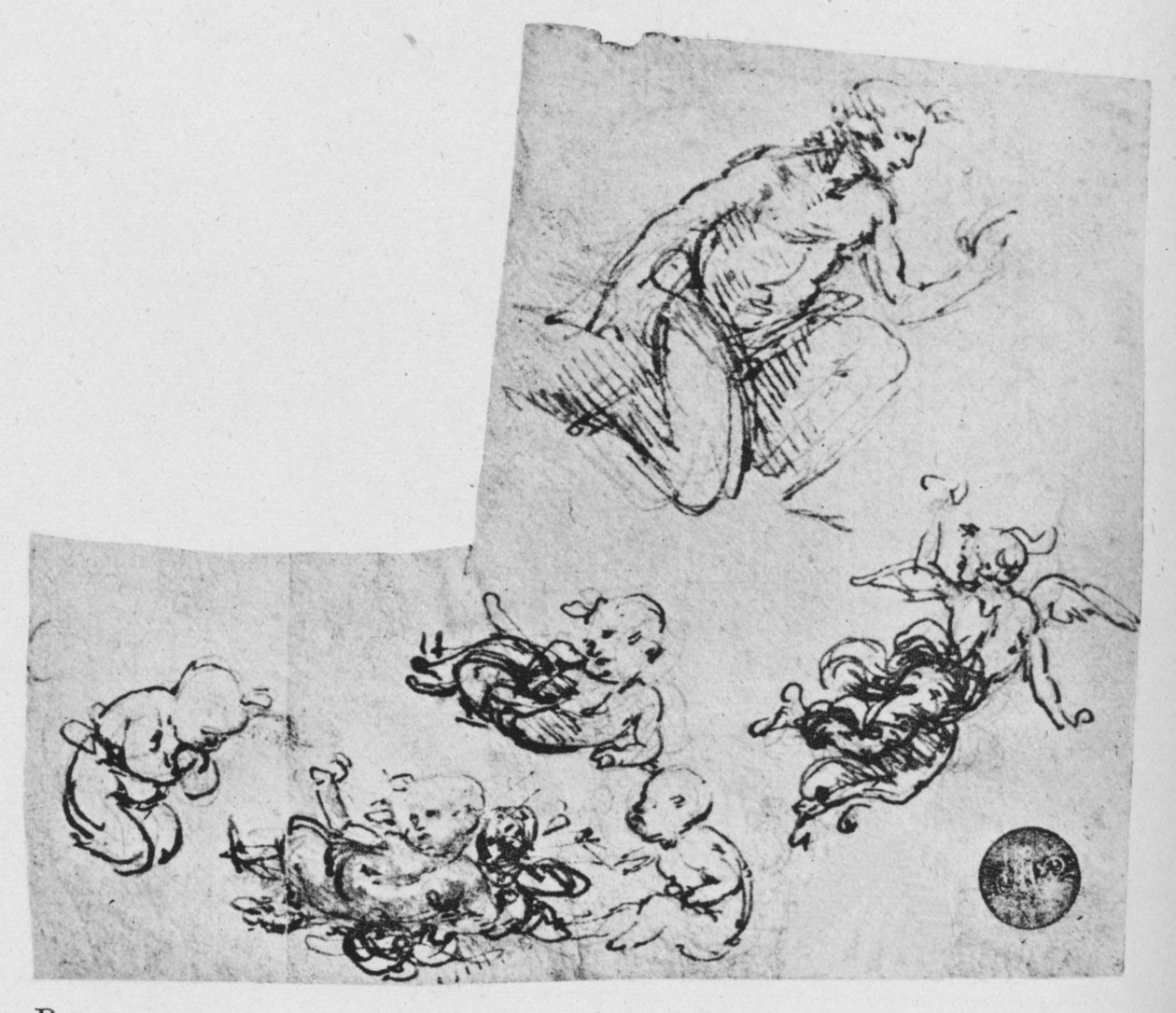Térdelő ifjúság és Putti, c1480 1945 alkotó: Leonardo da Vinci