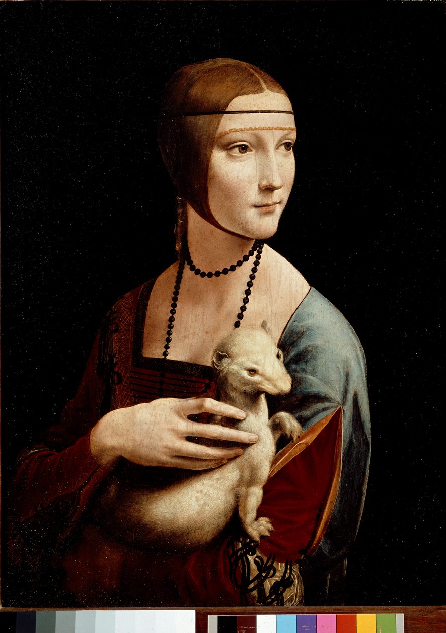 Hölgy hermelinnel, Cecilia Gallerani portréja, 1490 körül (olaj és tempera, tábla) alkotó: Leonardo da Vinci