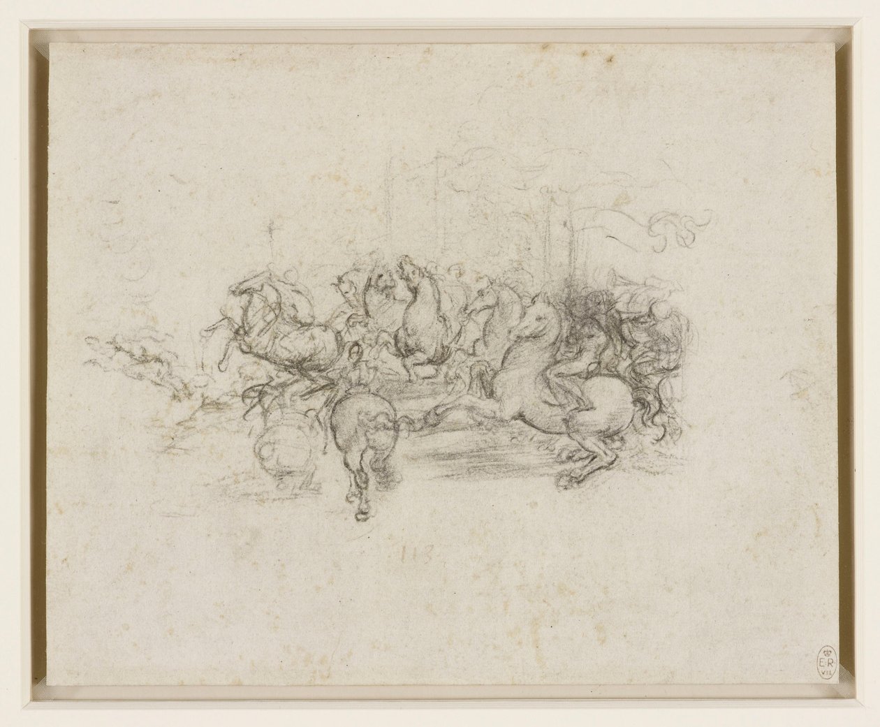Leonardo da Vinci - RCIN 912339, Egy lovas menet, 1503-4 körül alkotó: Leonardo da Vinci