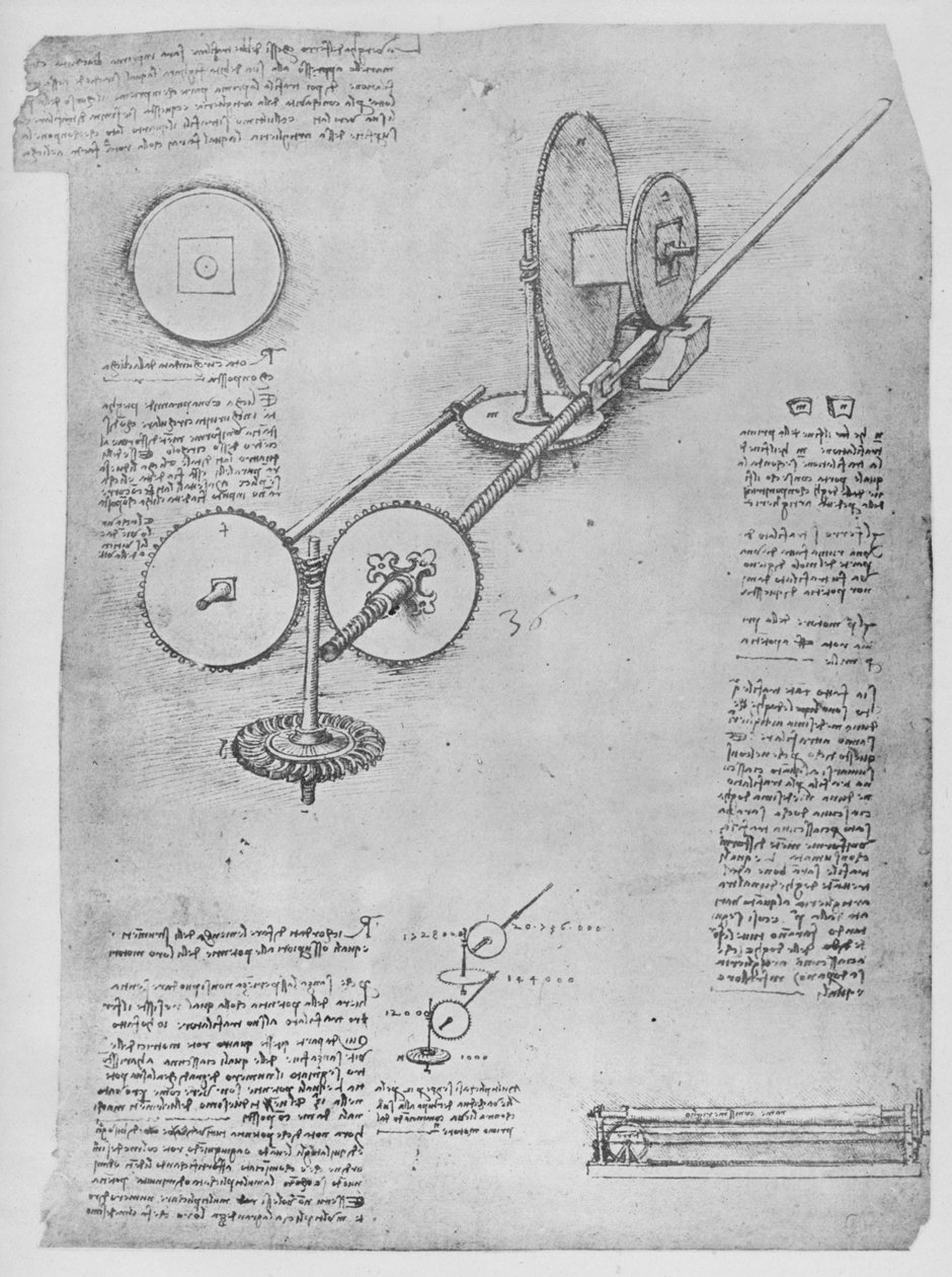 Gép vasrudak alakításához ágyúkészítéshez, c1480 1945 alkotó: Leonardo da Vinci