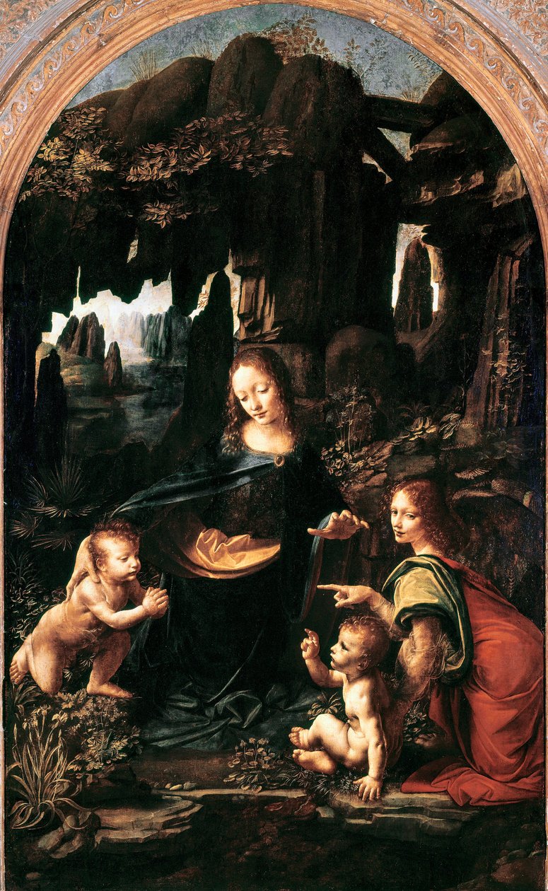 Sziklák Madonnája, 1483-94 körül (olaj, vászonra vitt tábla) alkotó: Leonardo da Vinci
