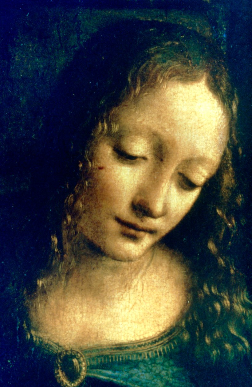 A Sziklák Madonnája részlet, 1482-1486 alkotó: Leonardo da Vinci