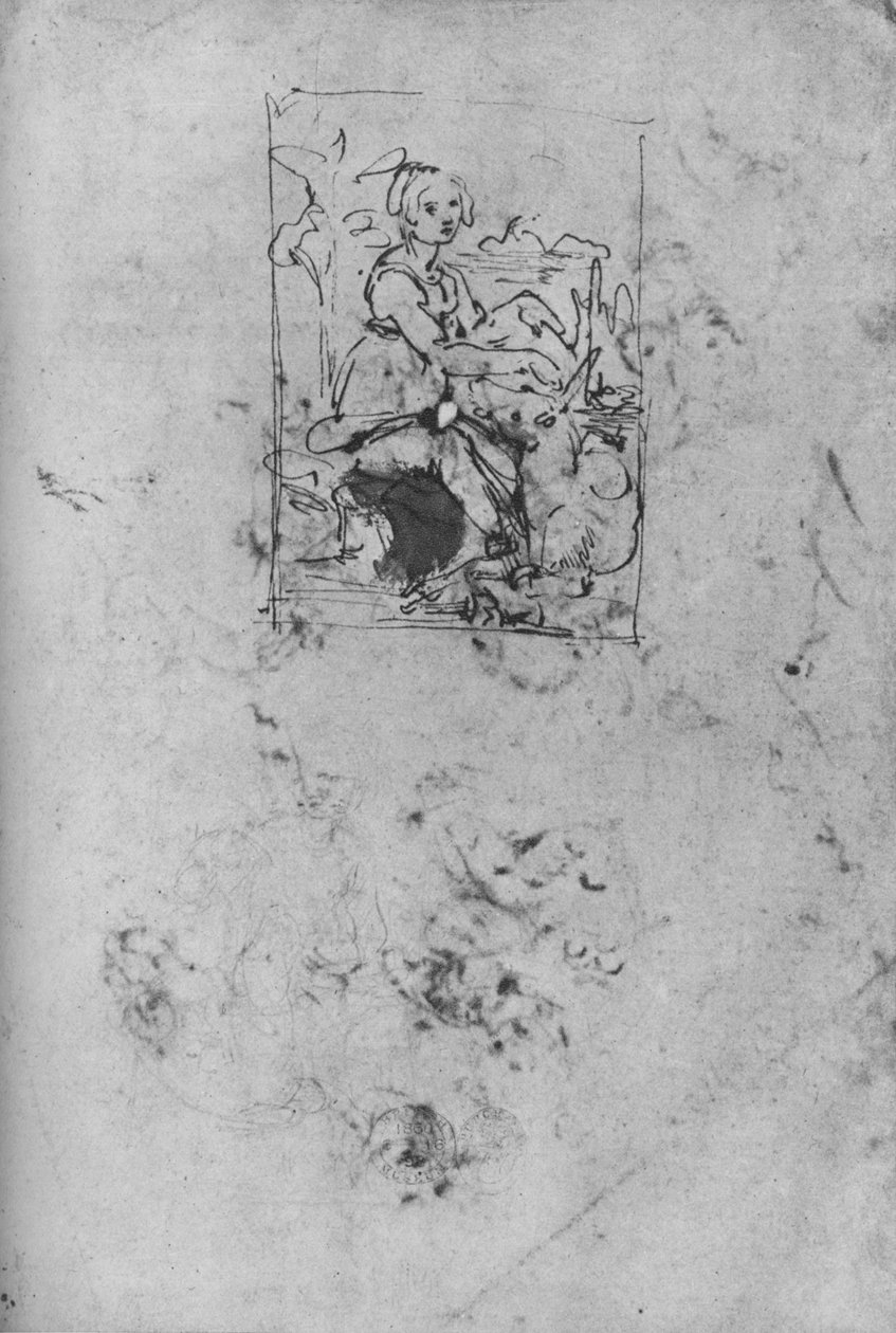 Leány egyszarvúval, c1478-1480 1945 alkotó: Leonardo da Vinci