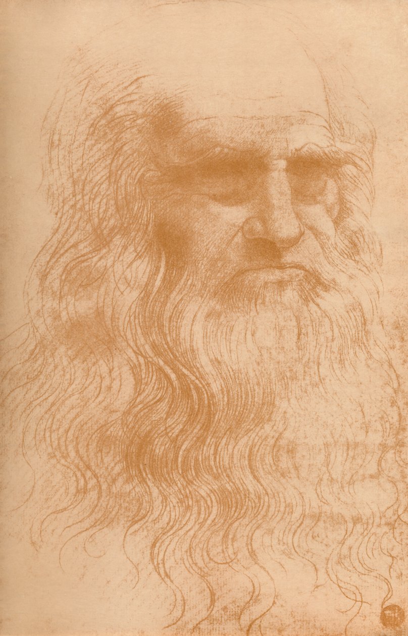Vörös krétás férfi portréja, c1512, 1932 alkotó: Leonardo da Vinci