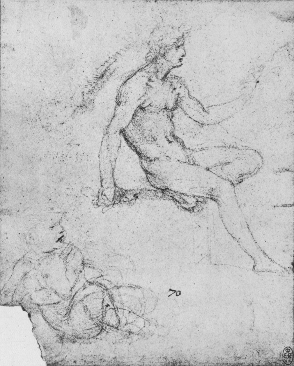 Ülő akt gyermek báránnyal, c1480 1945 alkotó: Leonardo da Vinci