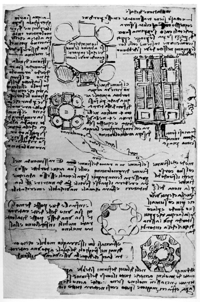 Vázlat a Romorantin kastélyhoz, 1517-1518 1954. alkotó: Leonardo da Vinci