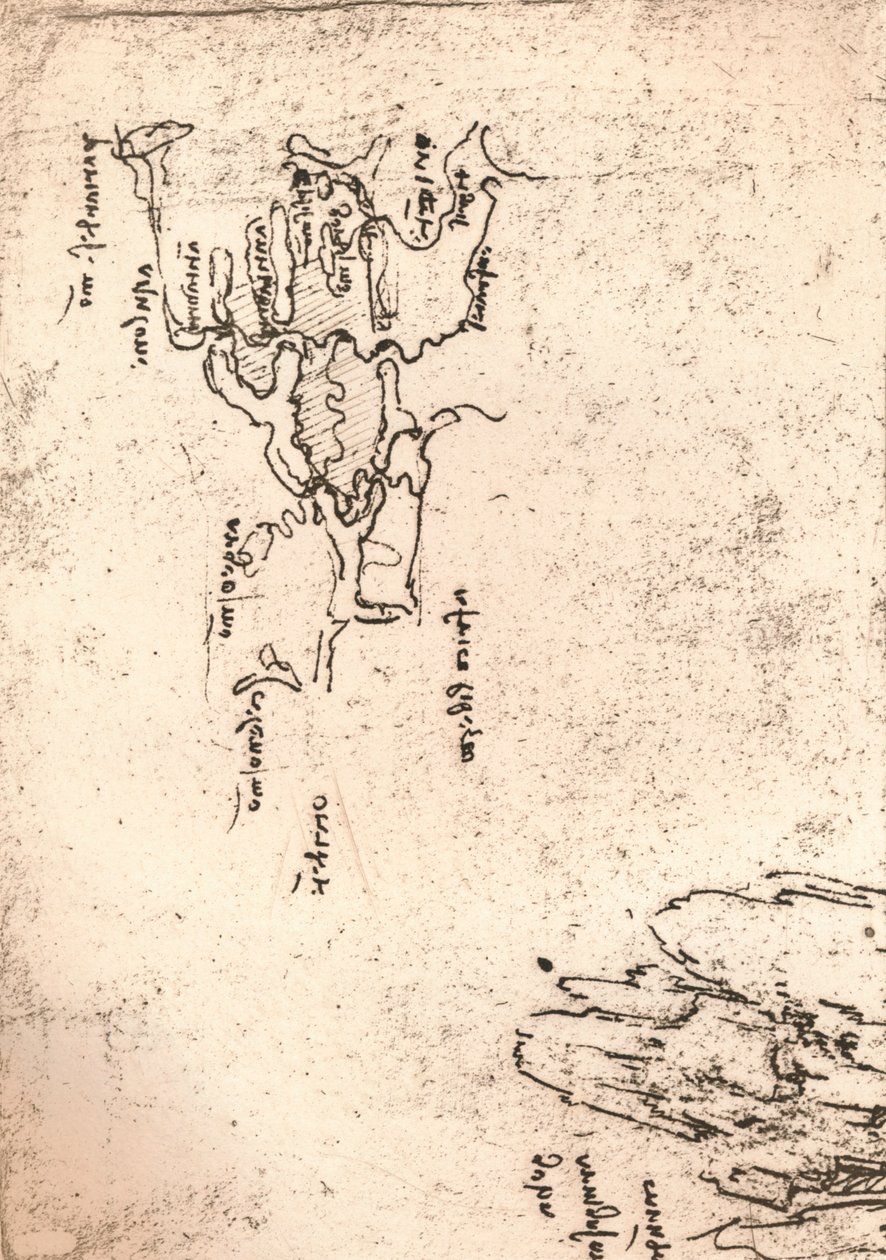 Örményország térképvázlata, c1472-c1519 1883 alkotó: Leonardo da Vinci