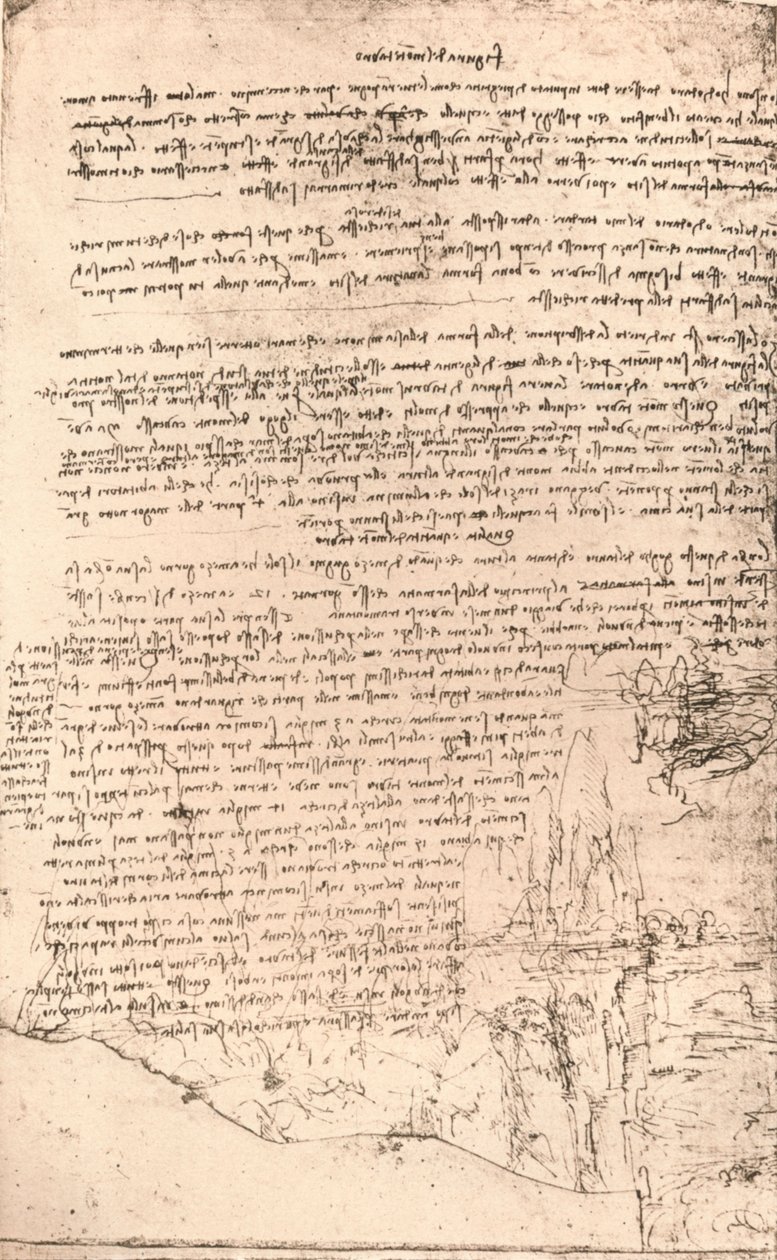 Vázlat az örmény hegyekről, c1472-c1519 1883 alkotó: Leonardo da Vinci