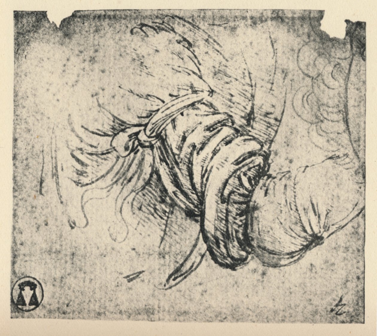 Ujjtanulmány az Angyali üdvözlethez, 1470-1473, 1945 alkotó: Leonardo da Vinci