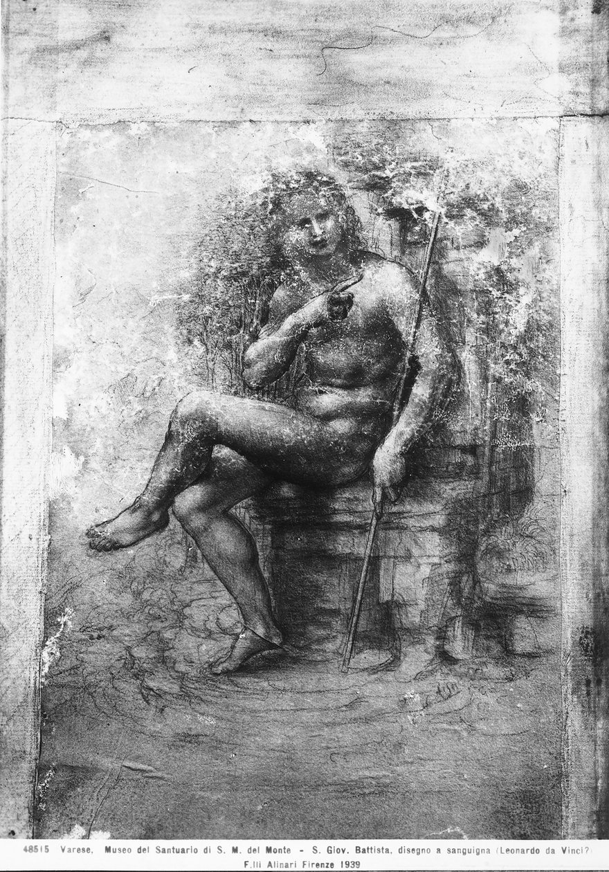 Keresztelő Szent János (kréta papíron) alkotó: Leonardo da Vinci
