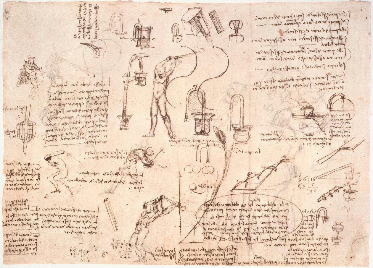 A víz áramlásának tanulmányozása a csövekben ... alkotó: Leonardo da Vinci