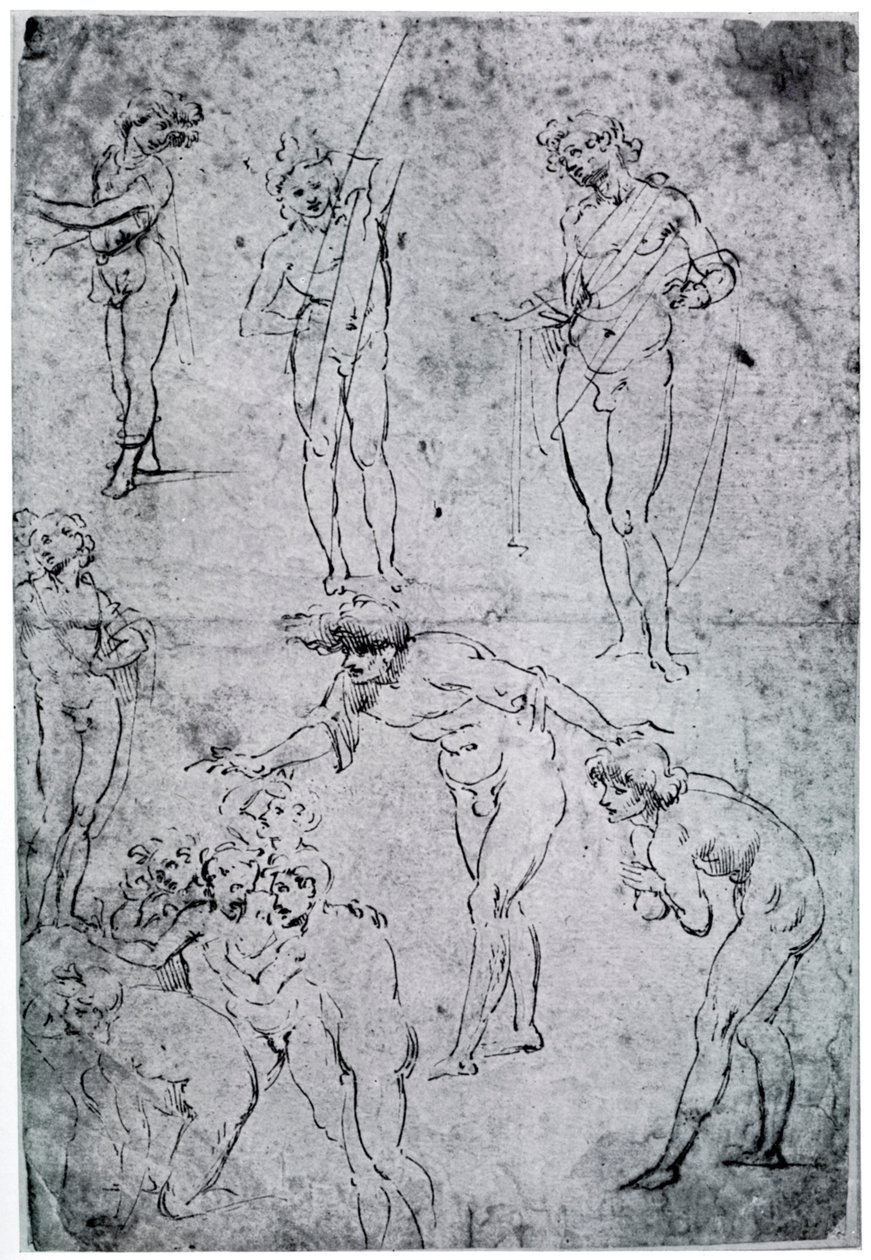 Tanulmányok A mágusok imádatához, 15. század, 1954 alkotó: Leonardo da Vinci