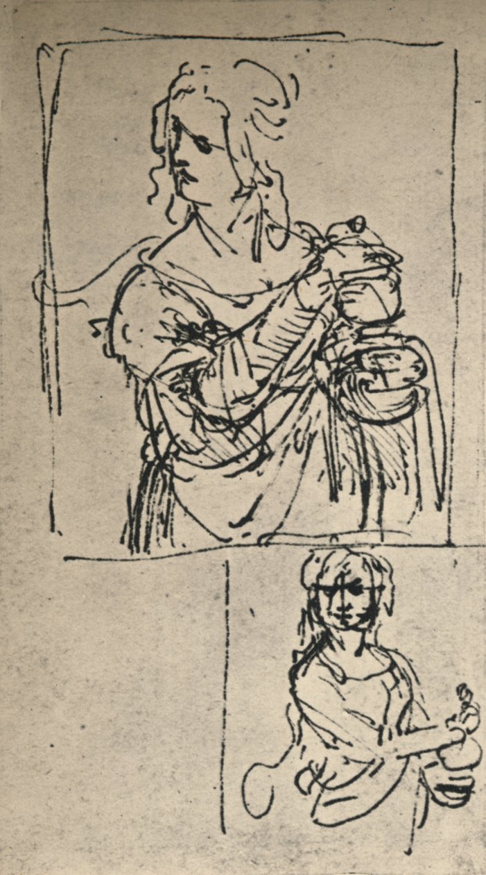 Tanulmányok egy Szent Mária Magdolnának, c1480-1482 1945 alkotó: Leonardo da Vinci