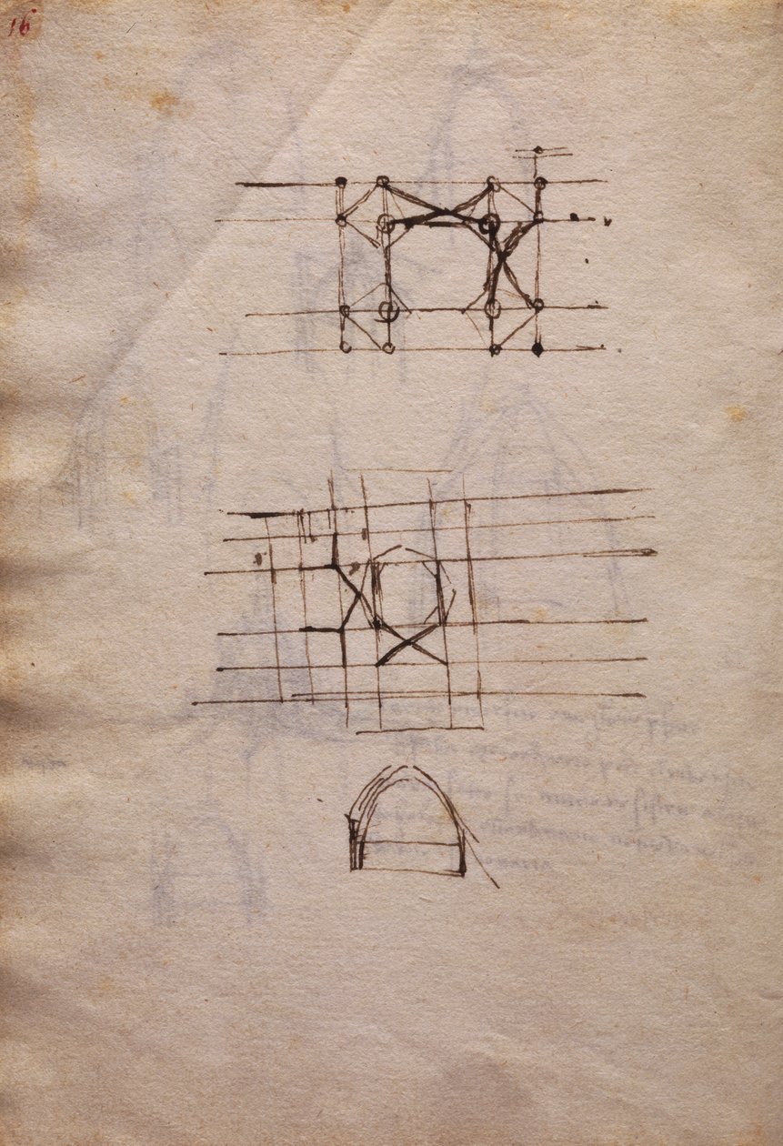 Tanulmányok a katedrális lámpásához, a Codex Trivulzianusból alkotó: Leonardo da Vinci