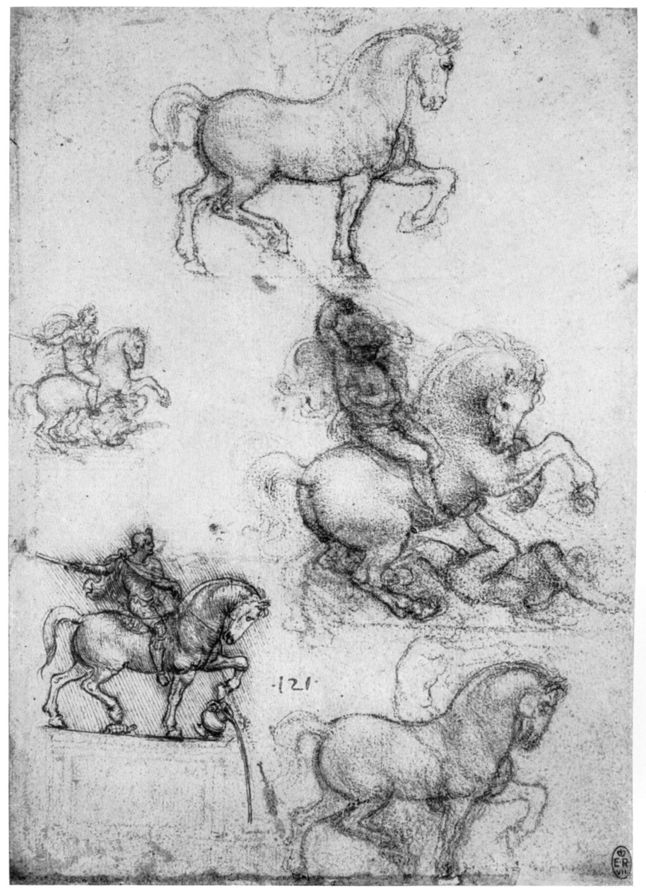 Tanulmányok a Trivulzio-emlékműhöz, c1508, 1954. alkotó: Leonardo da Vinci