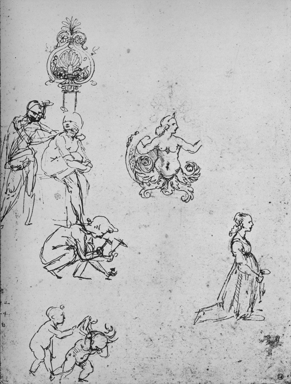 Studies of Figures and of Decoration, c1480 1945 alkotó: Leonardo da Vinci
