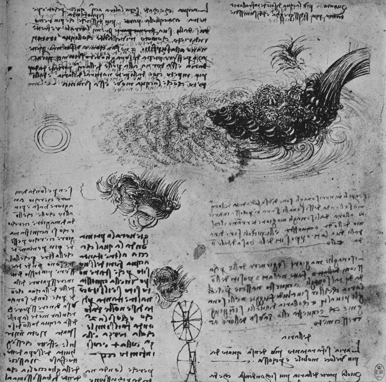 Studies of the Formation of Water in Motion, c1480, 1945 alkotó: Leonardo da Vinci