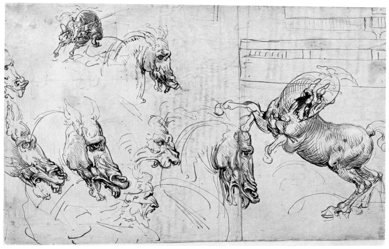 Tanulmány az Anghiari csatához, c1503-1505, 1954. alkotó: Leonardo da Vinci
