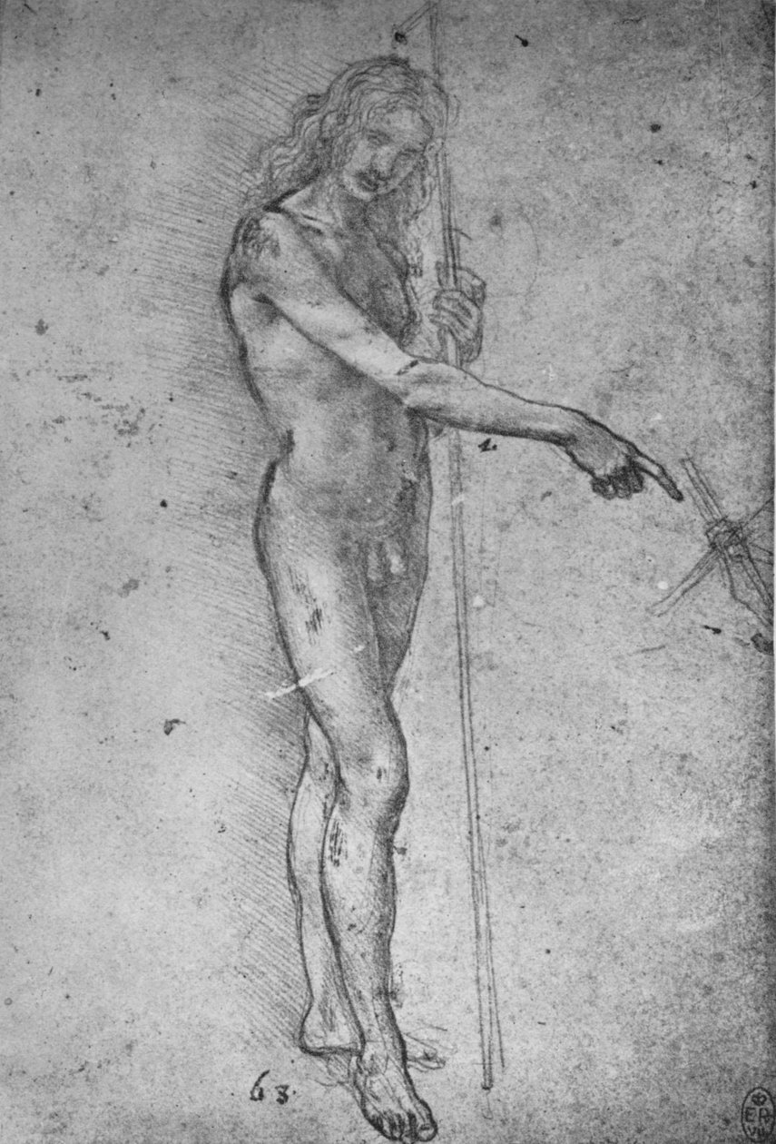 Tanulmány egy fiatalos Keresztelő Szent Jánosnak, c1480 1945 alkotó: Leonardo da Vinci