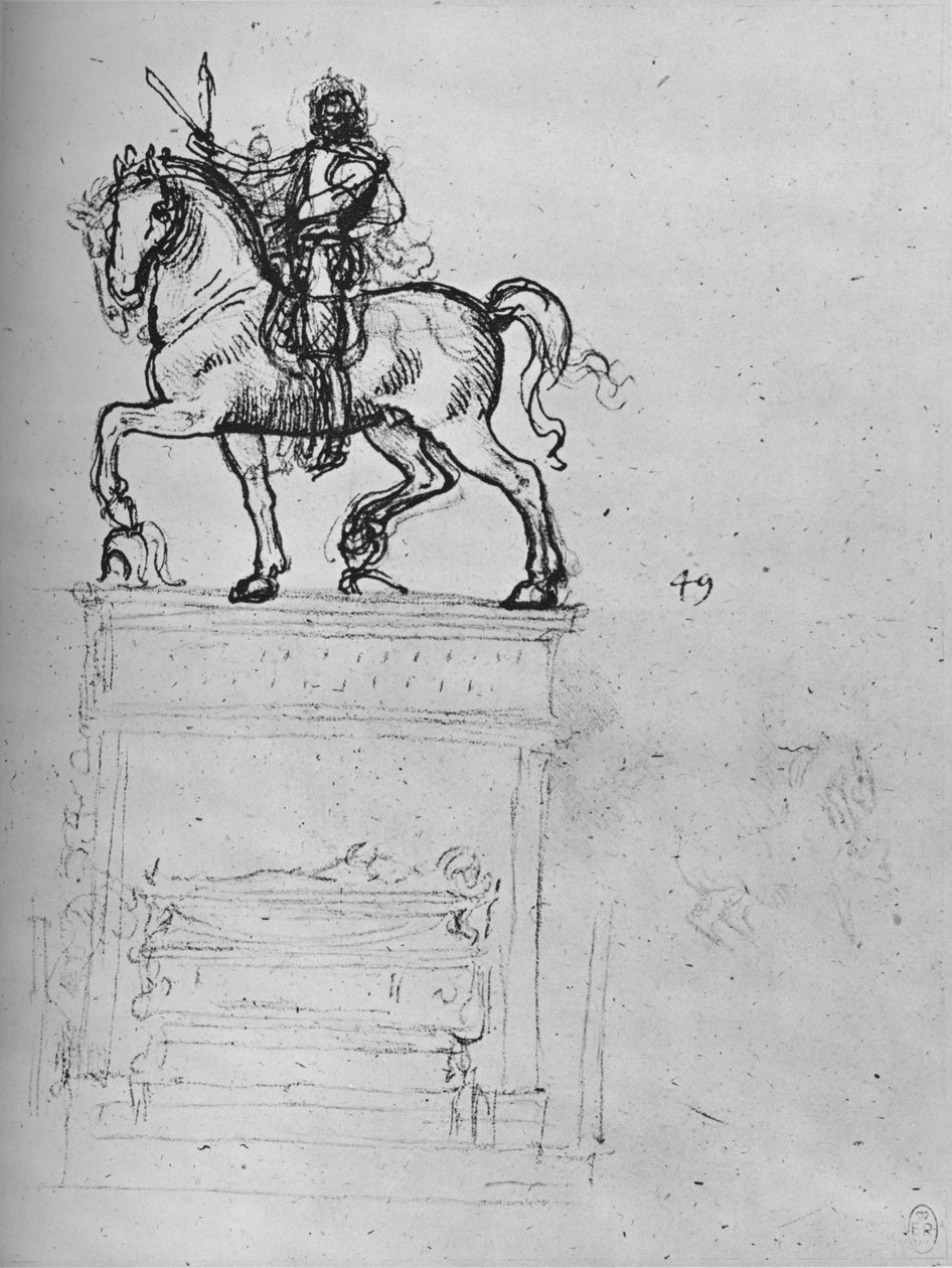 Tanulmány egy lovas emlékműhöz, c1480 1945 alkotó: Leonardo da Vinci