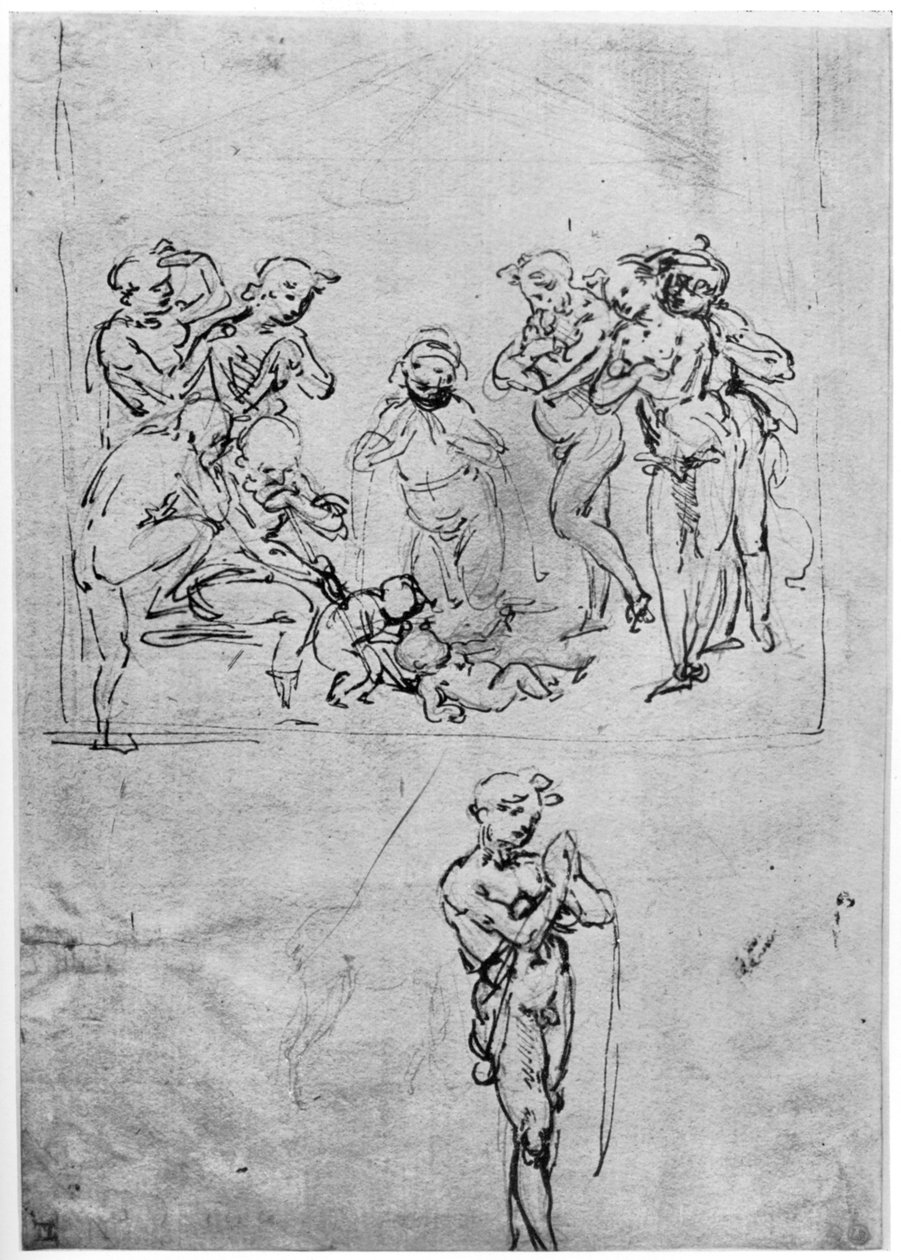 Tanulmány a mágusok imádatához, c1481 1954. alkotó: Leonardo da Vinci
