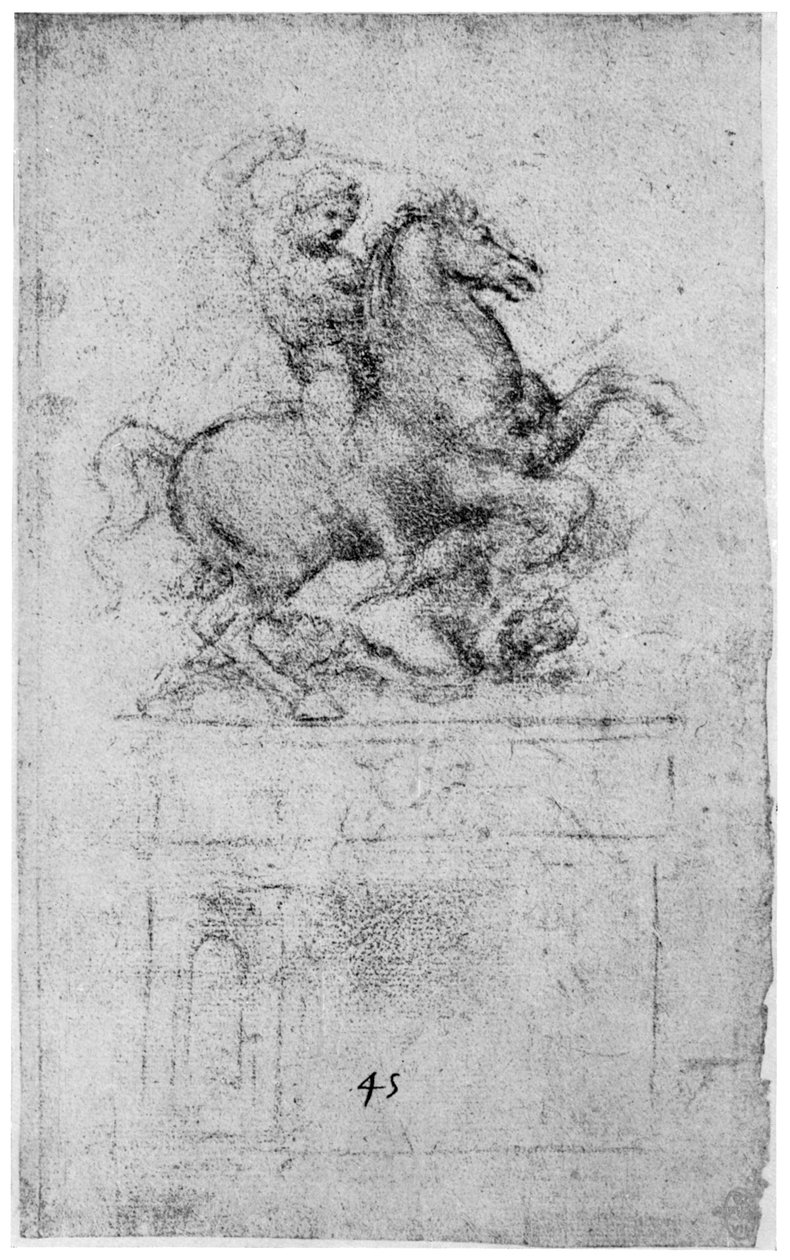 Tanulmány a Trivulzio-emlékműhöz, c1508, 1954 alkotó: Leonardo da Vinci