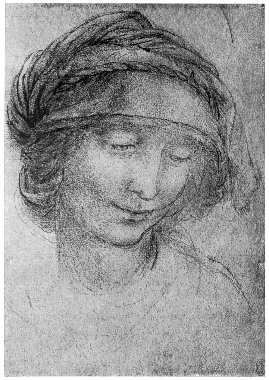 Tanulmány a Szent Anna fejének, c1508 1954 alkotó: Leonardo da Vinci