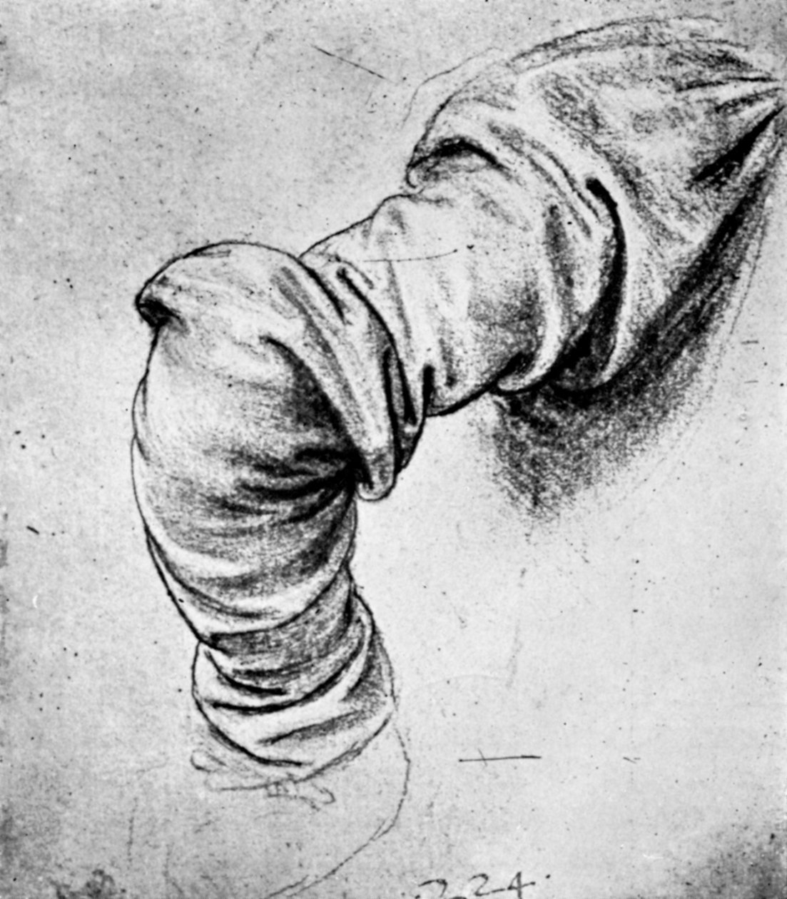 Tanulmány Szent Péter jobb karjának ujjához, 15. század, 1930. alkotó: Leonardo da Vinci