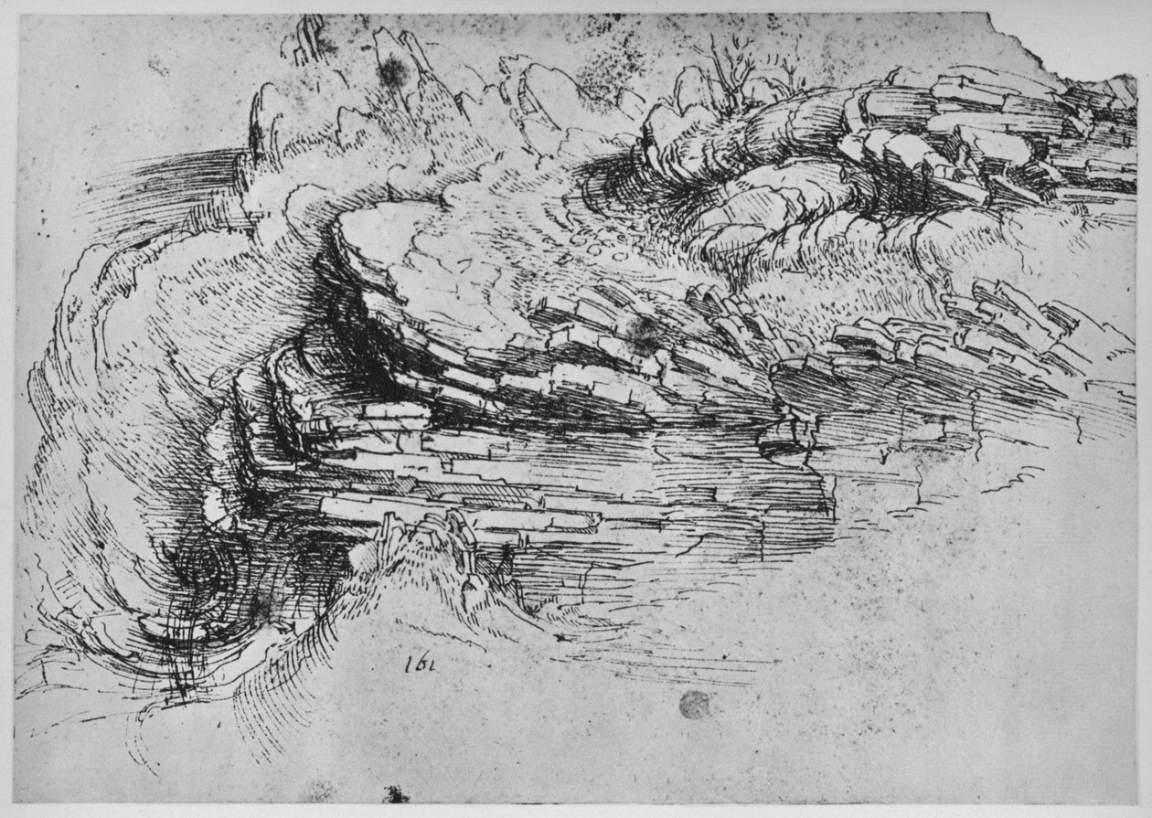 Study of Rock Formations, c1480, 1945 alkotó: Leonardo da Vinci